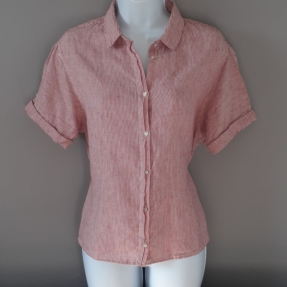 Artisan NY Linen Red White Stripe Size S